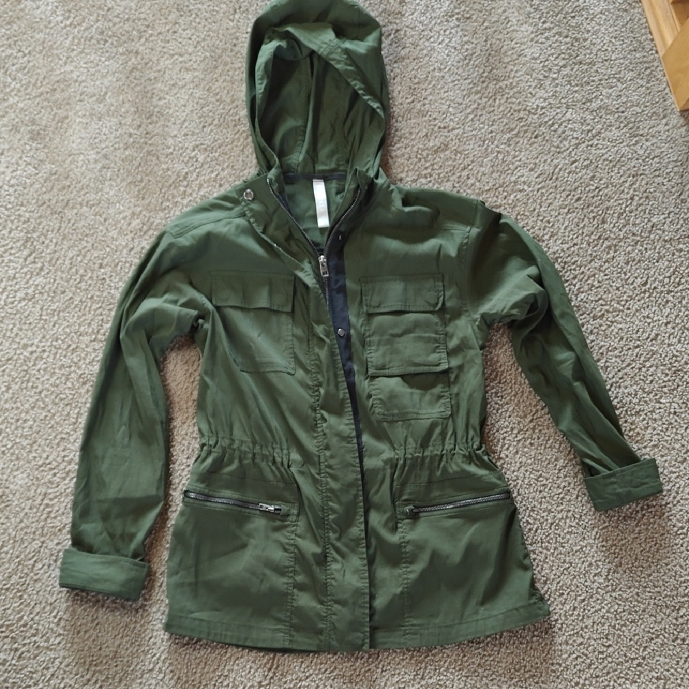 Athleta Olive Utility Jacket with Hood